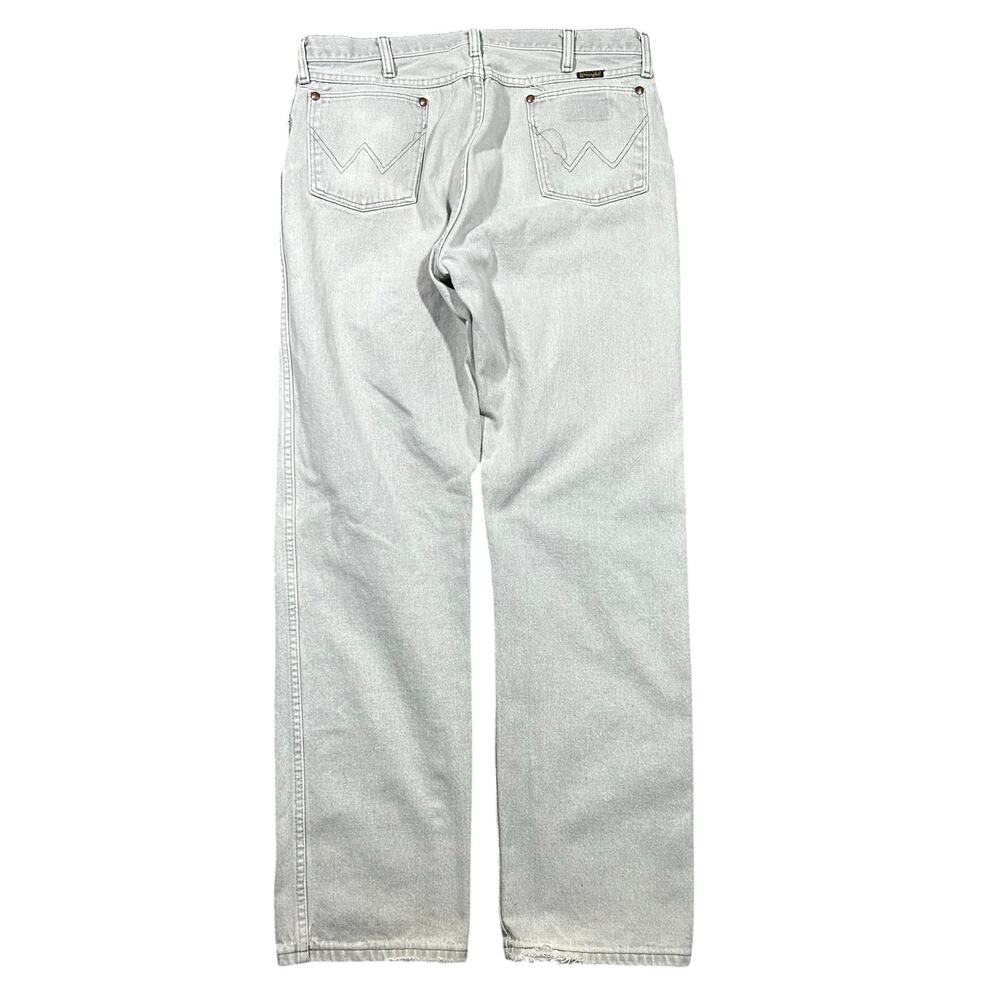 Vintage 80s Wrangler Cowboy Cut Jeans 36x34 13MWZ Western Light Grey USA Made